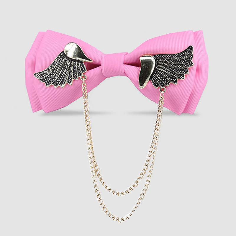 Herren-Fliege mit goldener Flügelkette - Rosa - image 5