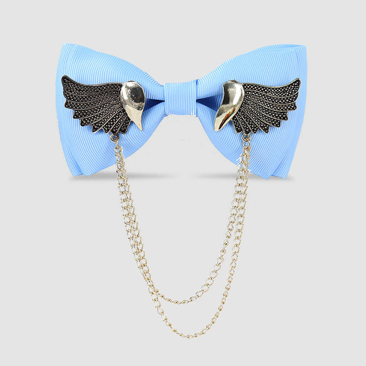 Herren-Fliege mit goldener Flügelkette - Himmelblau - image 10