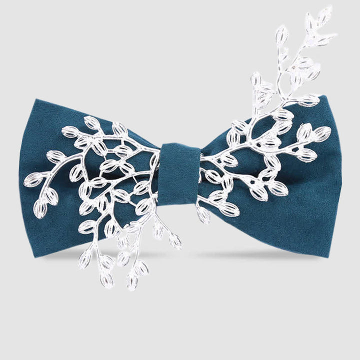 Herren Fliege mit Emaille Blumen- und Blätterdekor - Grün - image 5