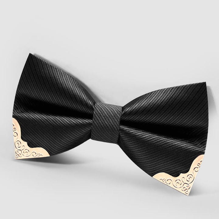 Herren Goldene Metallspitzen Twill Fliege - image 4