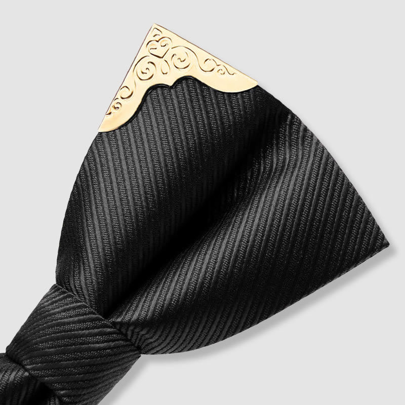 Herren Goldene Metallspitzen Twill Fliege - image 5