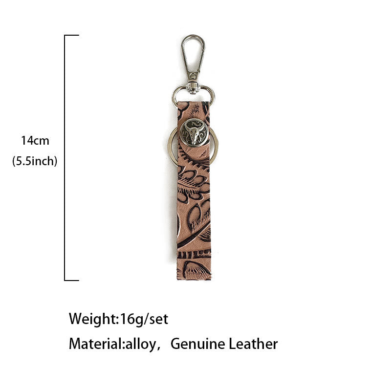 Western-Schlüsselanhänger aus echtem Leder mit Prägung - image 7
