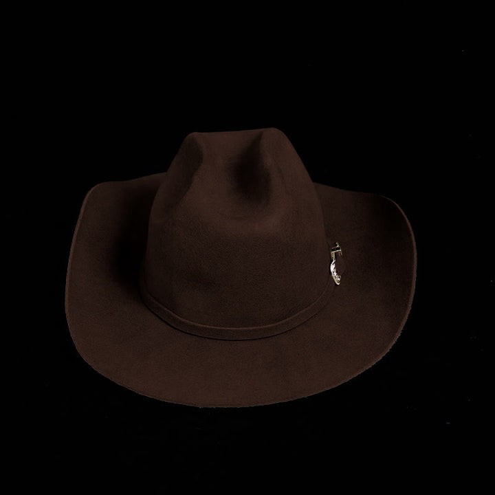 Anpassbarer Text Einfarbiger Cowboyhut mit Gürtel - Kaffee - Einstellbar - image 10