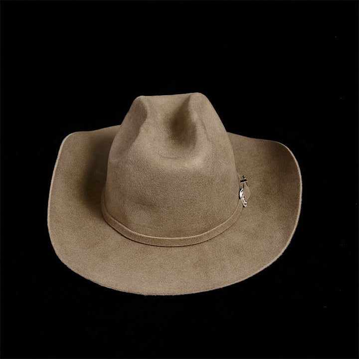 Anpassbarer Text Einfarbiger Cowboyhut mit Gürtel - Hellbraun - Einstellbar - image 14