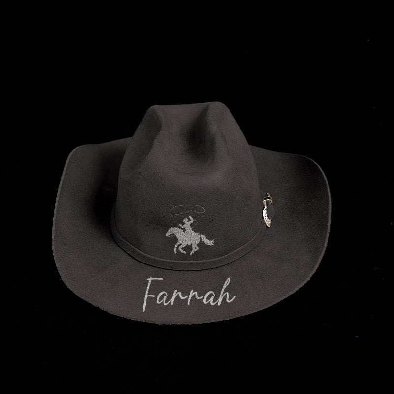 Anpassbare Pferd Reiten Muster Text Cowboy Hut mit Gürtel - image 11