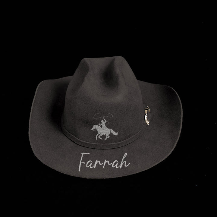 Anpassbare Pferd Reiten Muster Text Cowboy Hut mit Gürtel - image 11