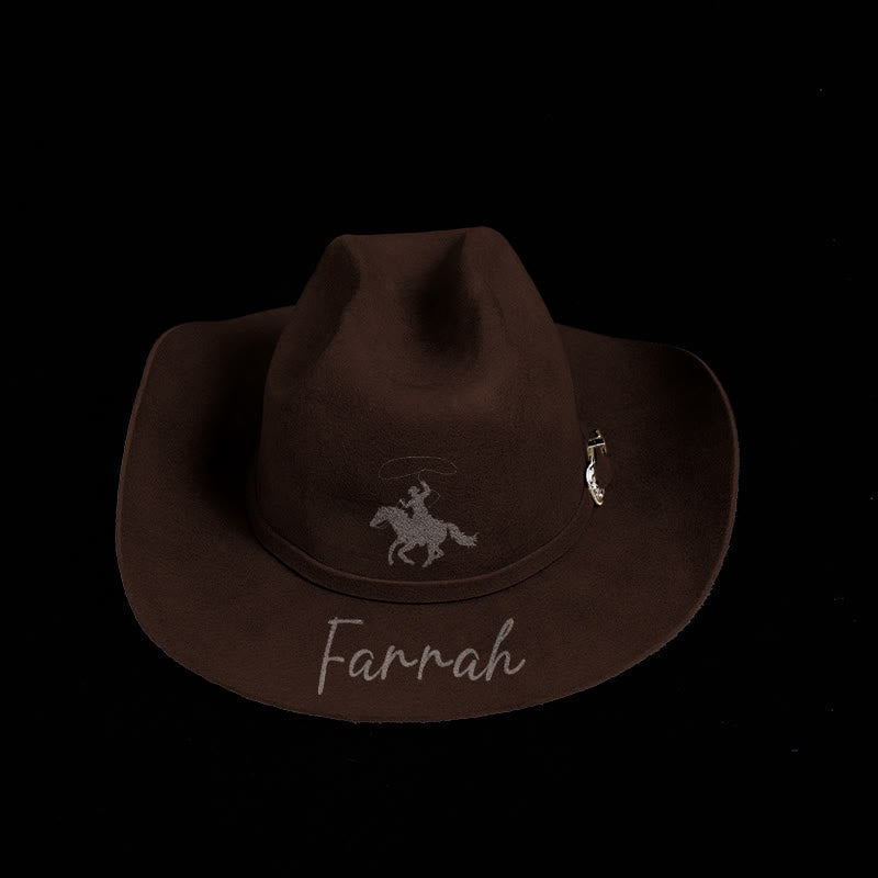 Anpassbare Pferd Reiten Muster Text Cowboy Hut mit Gürtel - image 9