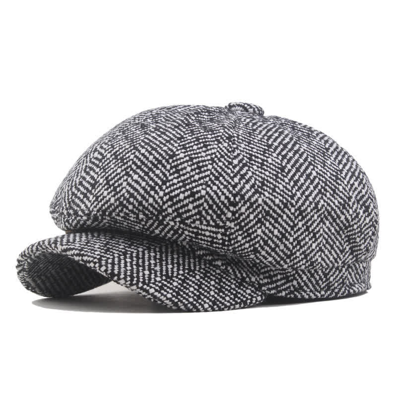 Stilvolle achteckige Baskenmütze aus Baumwolle mit Twill-Muster - Grau - L (23 1/4"-23 5/8") - image 0
