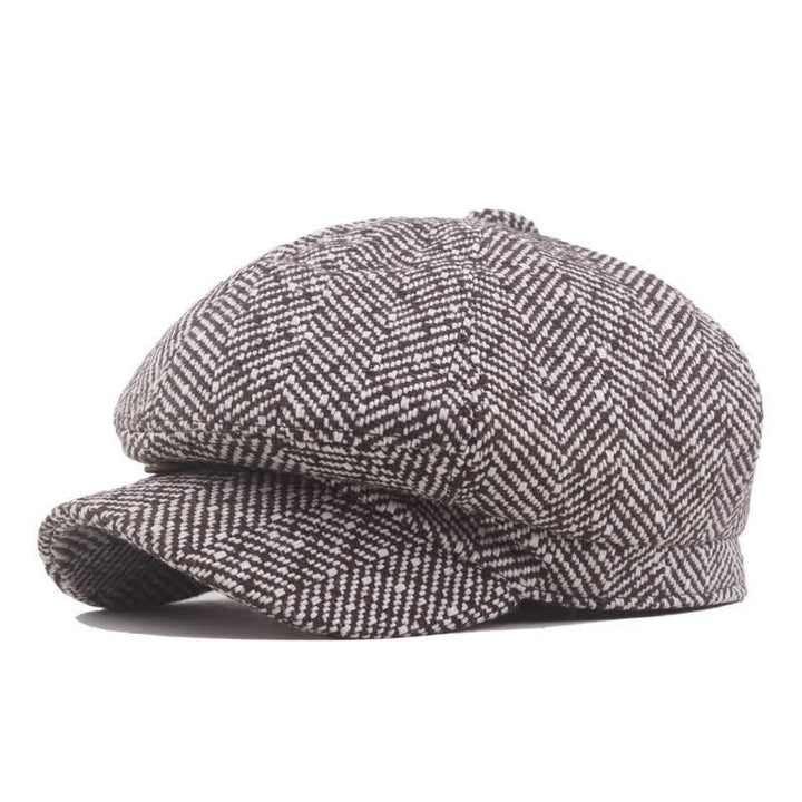 Stilvolle achteckige Baskenmütze aus Baumwolle mit Twill-Muster - Kaffee - L (23 1/4"-23 5/8") - image 2
