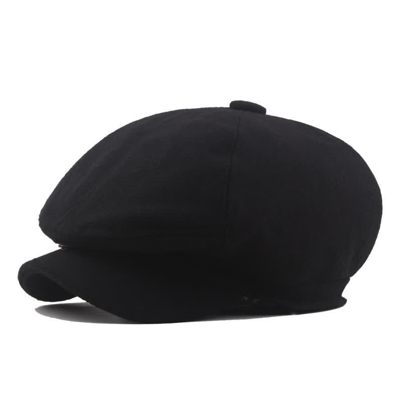 Zeitloser Vintage-Klassiker, achteckige Baskenmütze für Taxifahrer - Schwarz - L (23 1/4"-23 5/8") - image 1