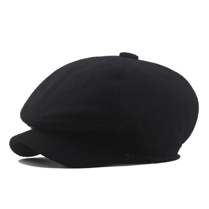 Zeitloser Vintage-Klassiker, achteckige Baskenmütze für Taxifahrer - Schwarz - L (23 1/4"-23 5/8") - image 1