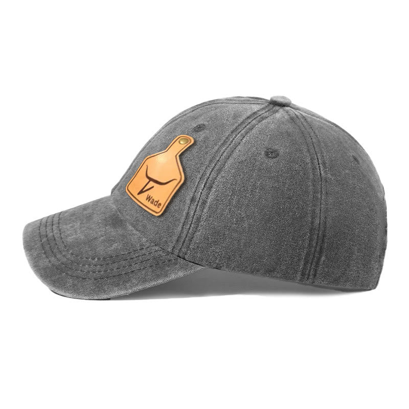 Vintage Personalisierbare Baskenmütze aus Leder mit laserbarem Logo - image 1
