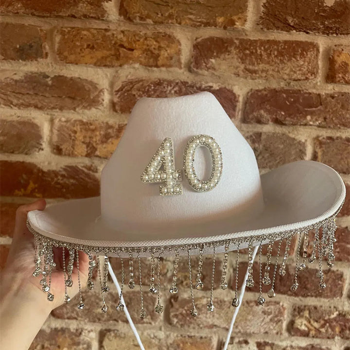 Mode Quaste Perle DIY Digital Brief Aufkleber Cowboy Hut - image 2
