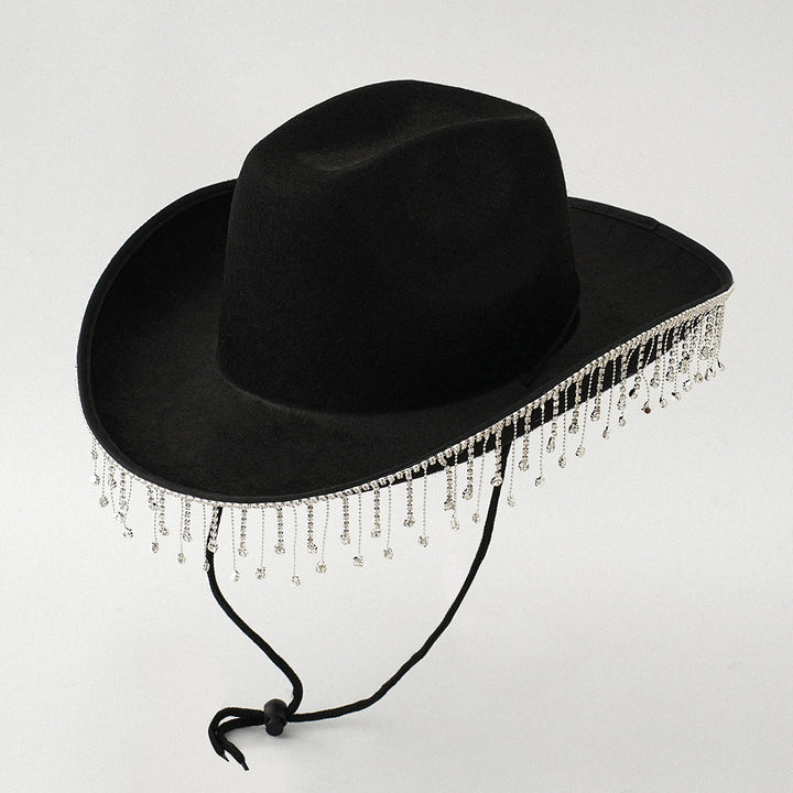 Mode Quaste Perle DIY Digital Brief Aufkleber Cowboy Hut - Schwarz - M(22"-22 7/8") - image 4