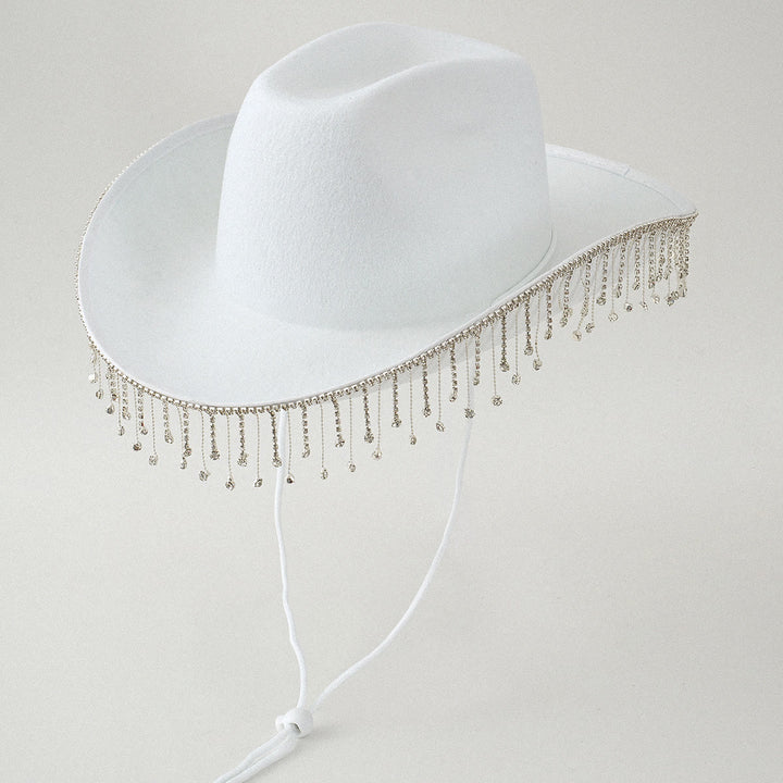 Mode Quaste Perle DIY Digital Brief Aufkleber Cowboy Hut - Weiß - M(22"-22 7/8") - image 1