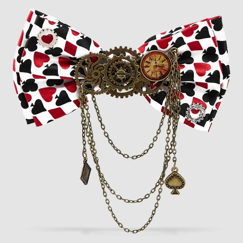 Retro Kostüm Thema Party Punk Poker Gears Fliege - Rot - image 0