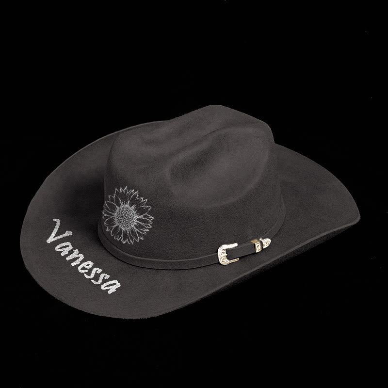Passen Sie Ihr Muster und Ihren Text an. Einfarbiger Cowboyhut - image 1