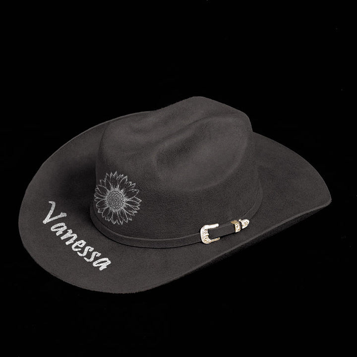 Passen Sie Ihr Muster und Ihren Text an. Einfarbiger Cowboyhut - image 1
