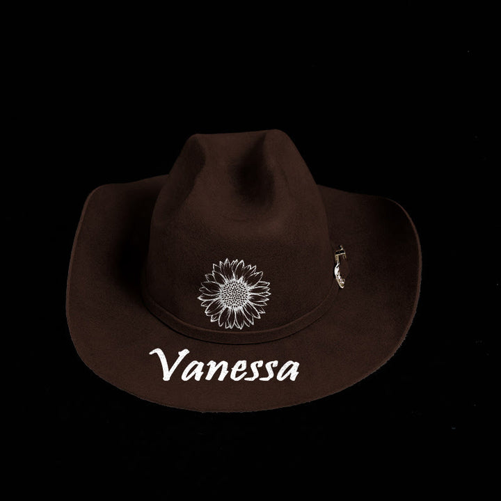 Passen Sie Ihr Muster und Ihren Text an. Einfarbiger Cowboyhut - image 9
