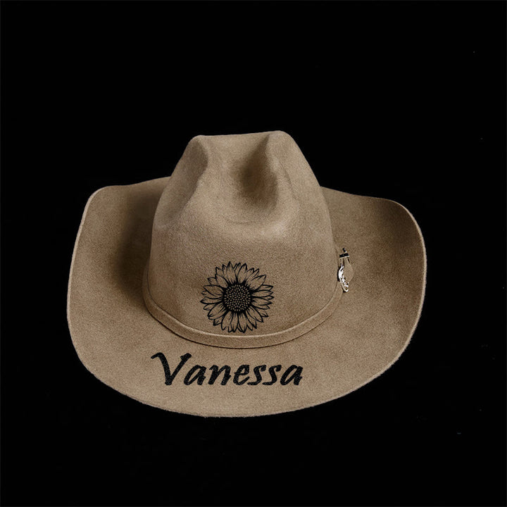 Passen Sie Ihr Muster und Ihren Text an. Einfarbiger Cowboyhut - image 11