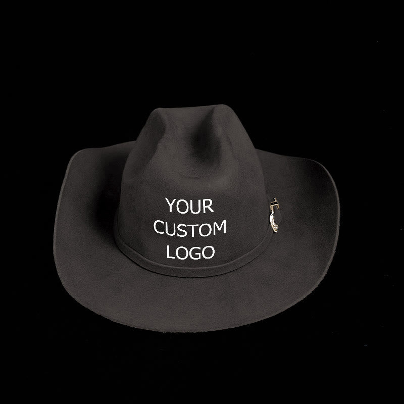 Passen Sie Ihren exklusiven Cowboyhut in reiner Farbe mit Logo an - image 0
