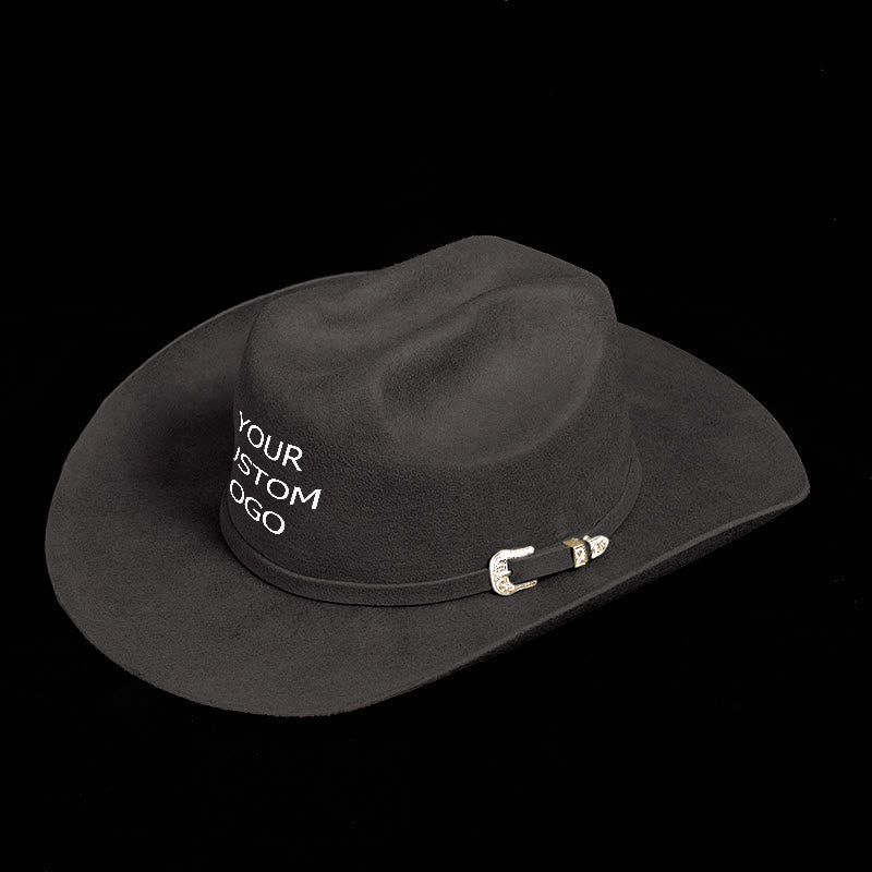 Passen Sie Ihren exklusiven Cowboyhut in reiner Farbe mit Logo an - image 1