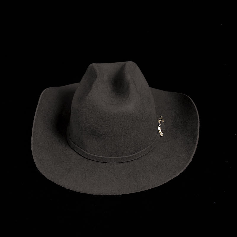 Passen Sie Ihren exklusiven Cowboyhut in reiner Farbe mit Logo an - Dunkelgrau - Einstellbar - image 2