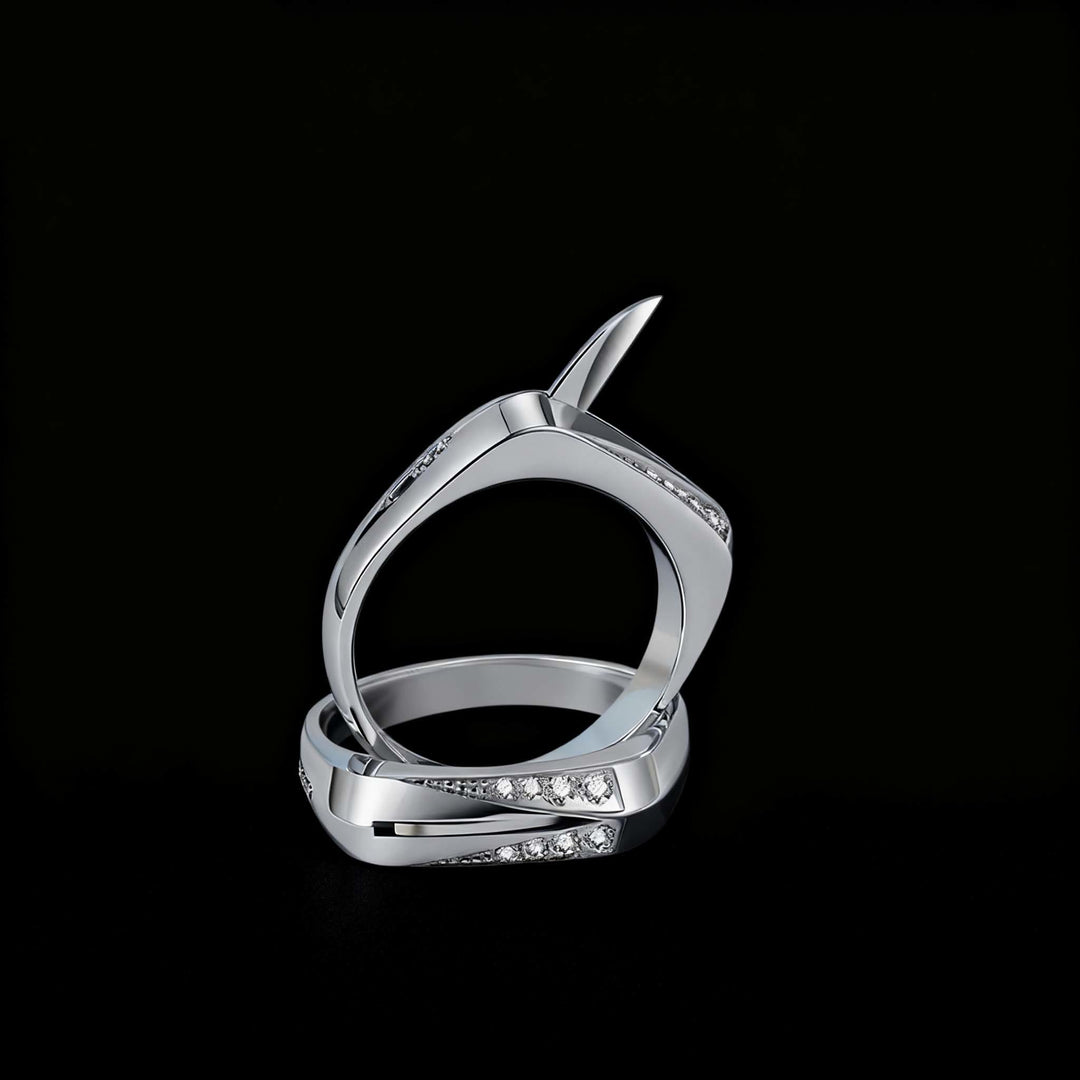 Modisches verstecktes Selbstverteidigungsmesser mit diamantbesetztem Ring - image 0