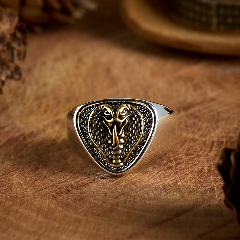 Wilder Schlangenkopfring im Retro-Western-Stil - Schlangenkopf - image 0