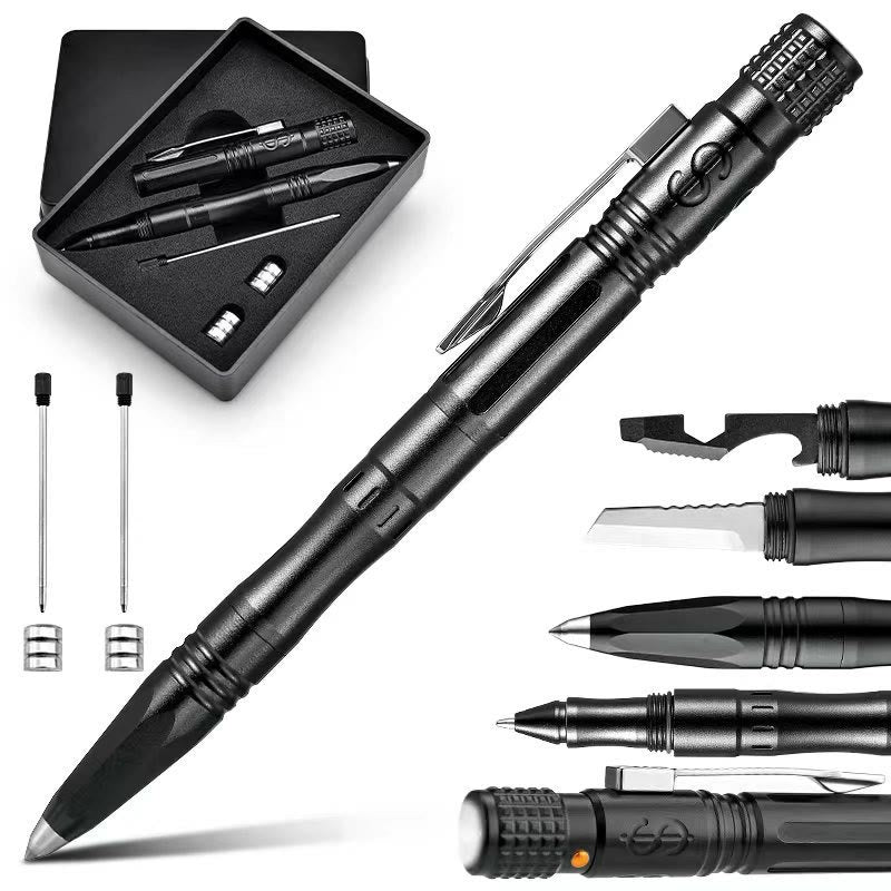 Multifunktionaler Schreibstift zur Selbstverteidigung und zum Überleben - Schwarz (mit Verpackung) - image 0