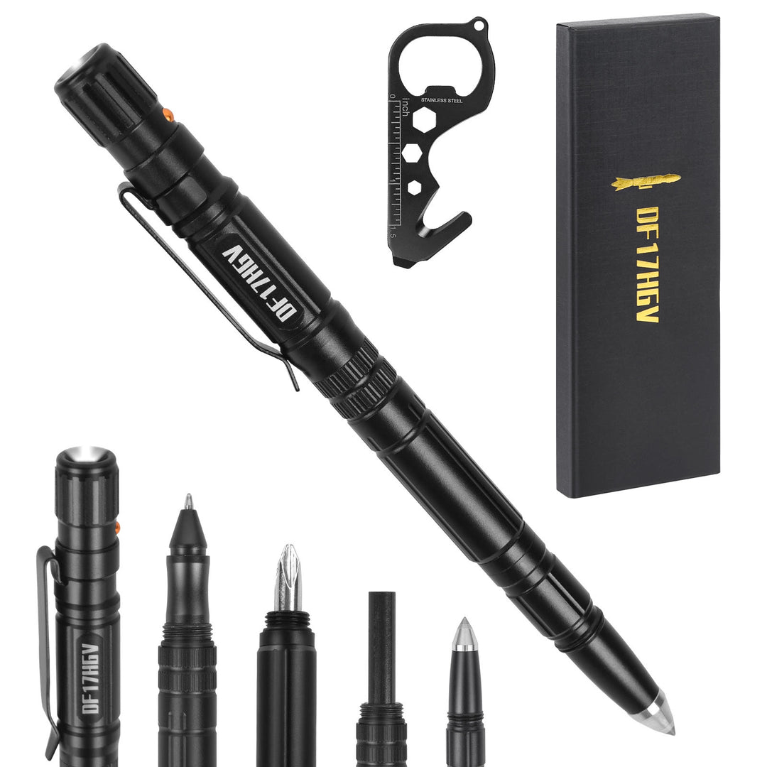 Multifunktionaler Beleuchtungsschreibstift Survival EDC Tactical Pen - Schwarz - image 0