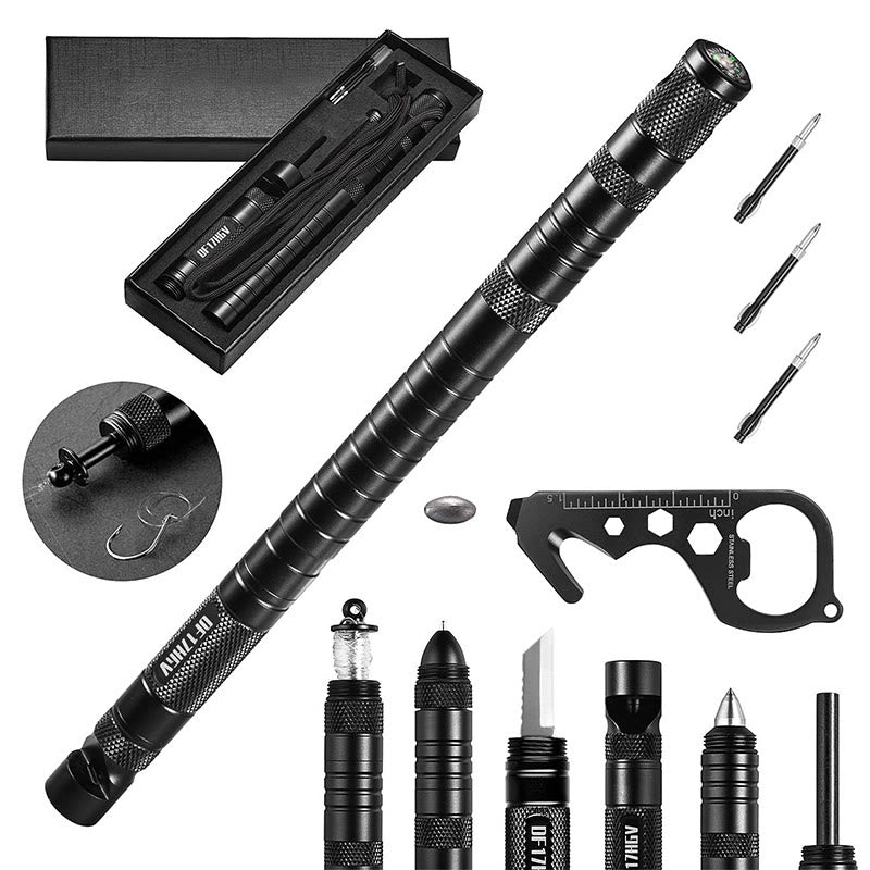 Multifunktionales Outdoor-Überlebenswerkzeug Taktischer Stift EDC-Werkzeug - Schwarz - image 0