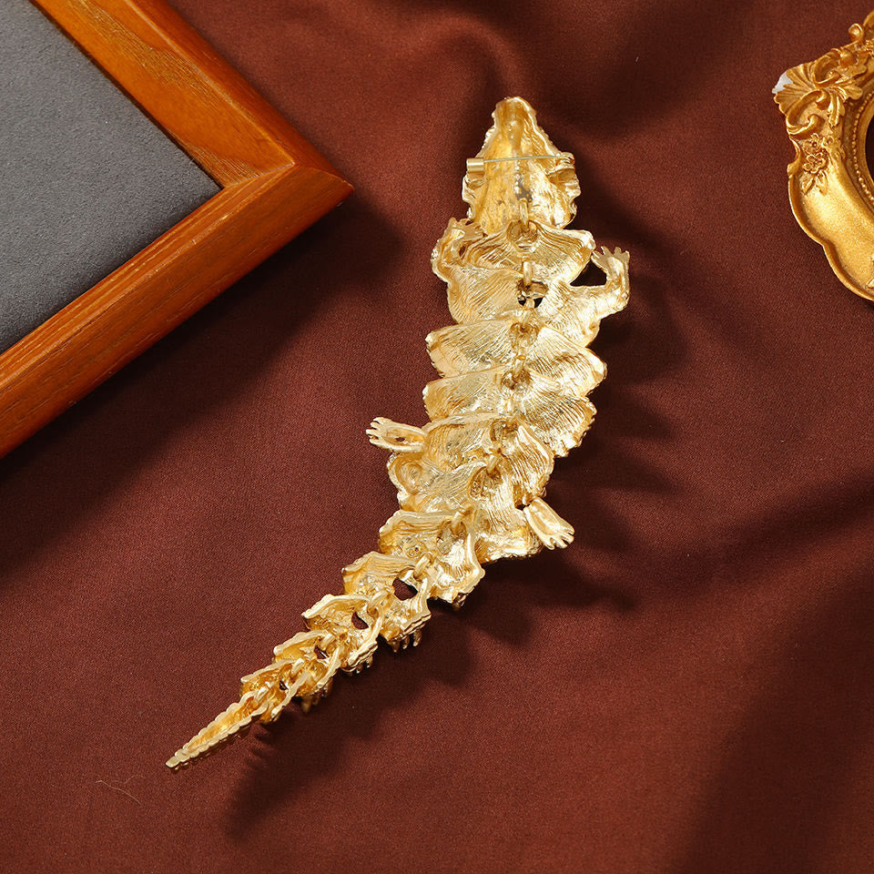 Bewegliche goldene Krokodil-Brosche mit Gelenk, Anzug-Accessoire - image 2