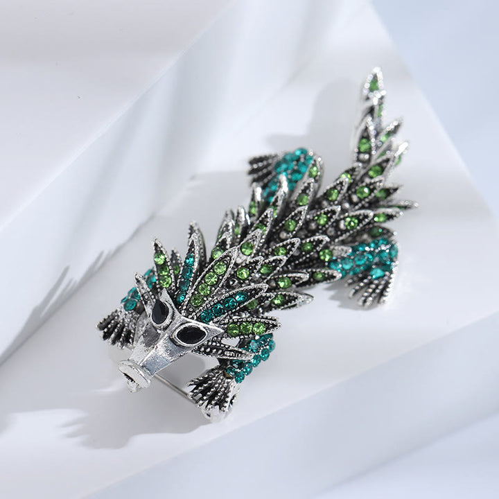 Bewegliche Brosche mit eingelegtem Strass und Krokodil-Motiv - image 9