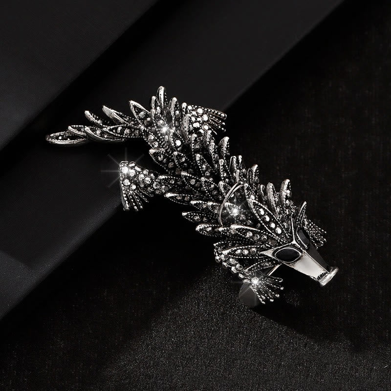 Bewegliche Brosche mit eingelegtem Strass und Krokodil-Motiv - image 1
