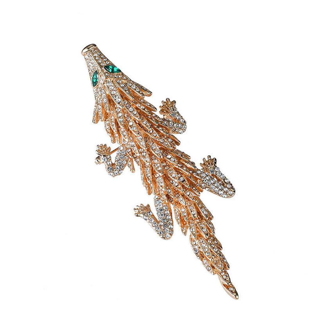Modische und bewegliche, diamantbesetzte Pangolin-Brosche - image 1