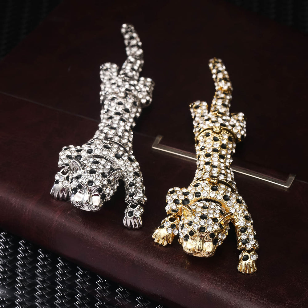 Luxuriöses, mit Diamanten besetztes, bewegliches Broschen-Accessoire mit Gepardenmotiv - image 1