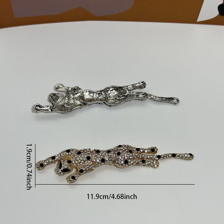 Bewegliche Brosche mit Gepardenmotiv und Diamantbesatz in Schwarz - image 5