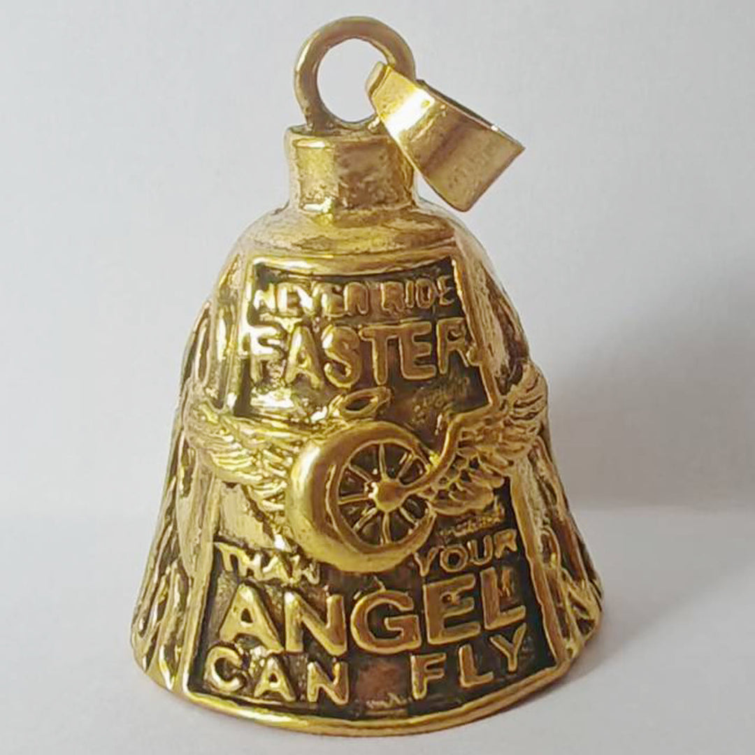 Engelsflügelrad Glücksglocke Schlüsselanhänger zum Reiten - Golden - Anhänger - image 4