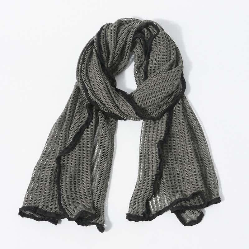 Eleganter Strickschal mit ausgehöhltem Design - Grau - image 0