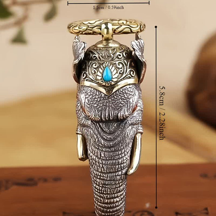 Lebendige handgefertigte Skulptur Elefantenkopf Schlüsselanhänger - image 4