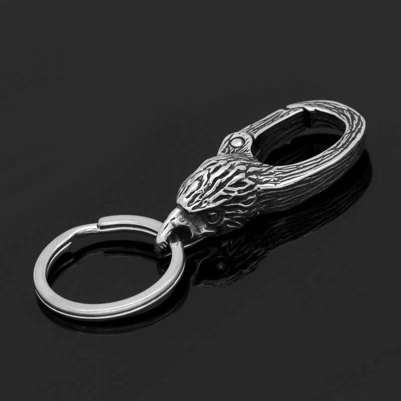 Freiheitssymbol Adlerkopf Wikinger Schlüsselanhänger - Antik Silber - image 0