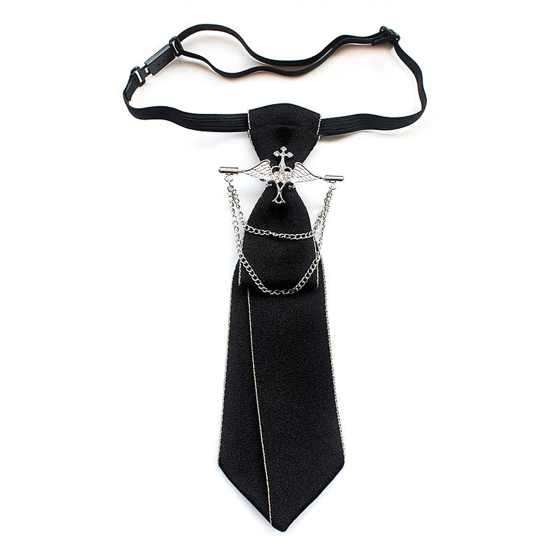 Angel – Vorgebundene Unisex-Krawatte mit verstellbarem Band - Schwarz - image 0