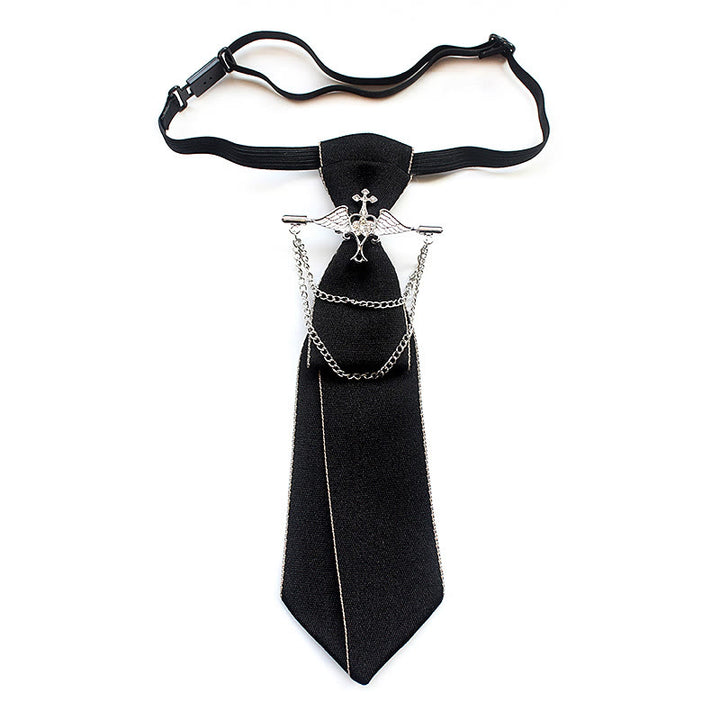 Angel – Vorgebundene Unisex-Krawatte mit verstellbarem Band - Schwarz - image 0