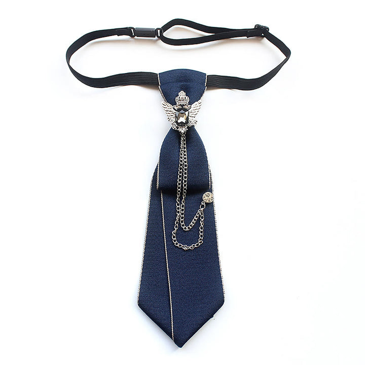 Doppelköpfiger Adler, vorgebundene Unisex-Krawatte mit verstellbarem Band - Blau - image 5