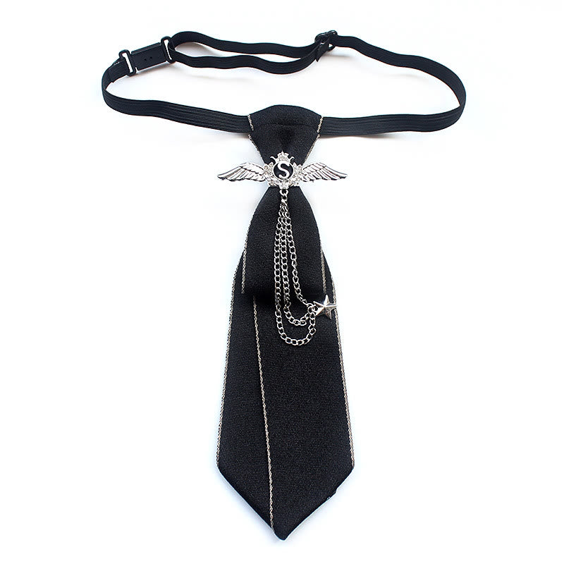 Wings Vorgebundene Unisex-Krawatte mit verstellbarem Band - Schwarz - image 0