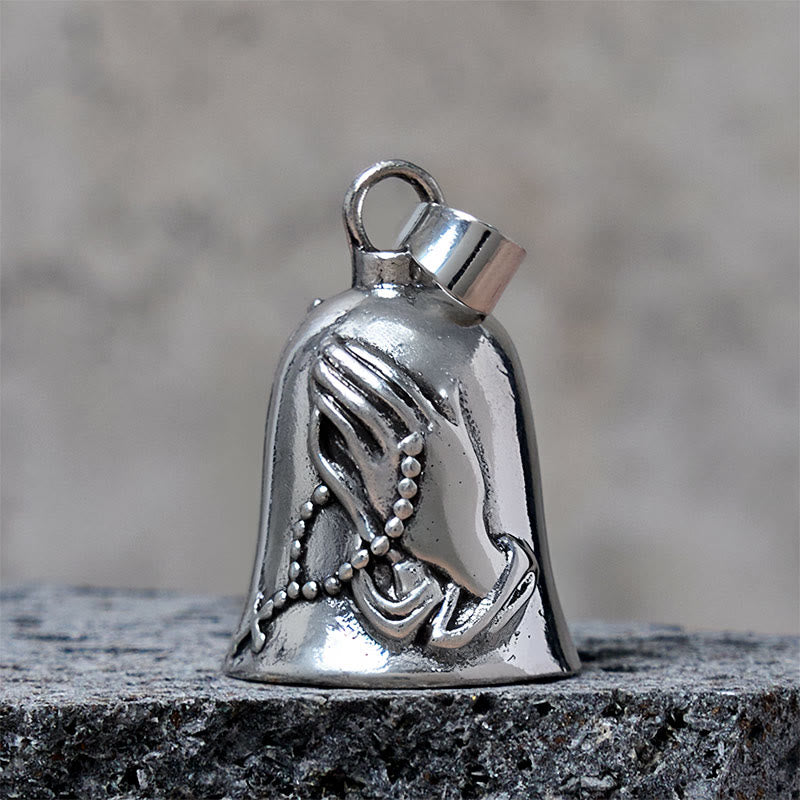 Vintage Betende Hände Kreuz Glocke Schlüsselanhänger Accessoire - Anhänger - image 1