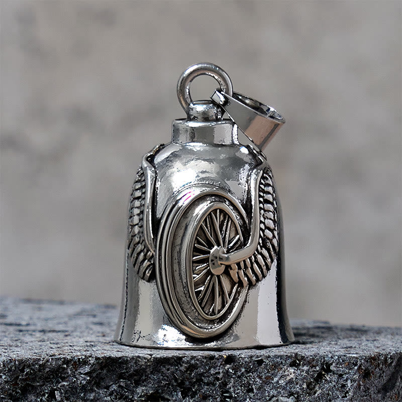 Vintage Motorrad Reifen Flügel Glocke Schlüsselanhänger - Anhänger - image 1