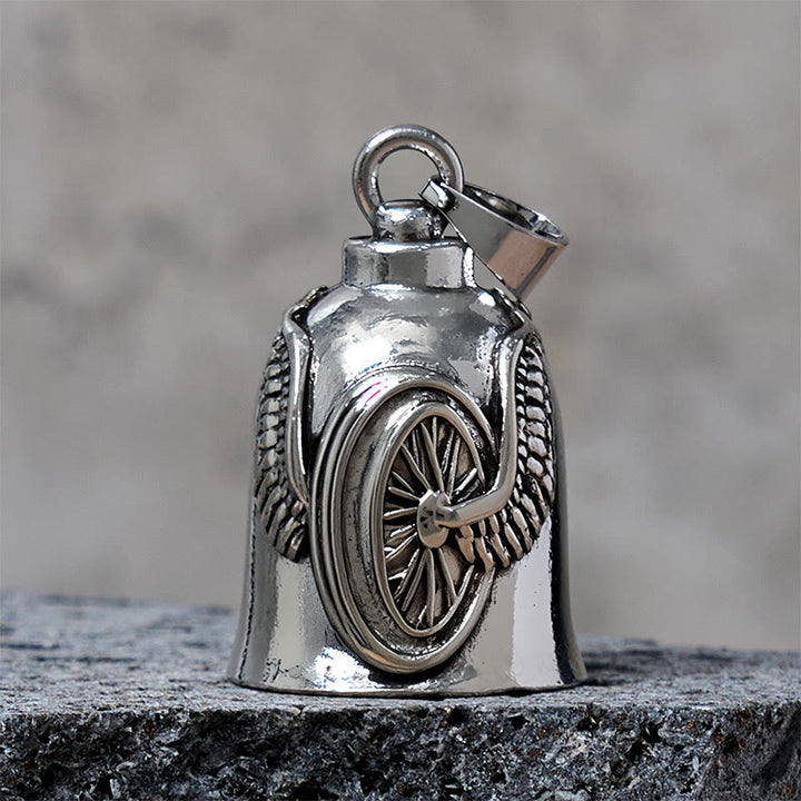 Vintage Motorrad Reifen Flügel Glocke Schlüsselanhänger - Anhänger - image 1