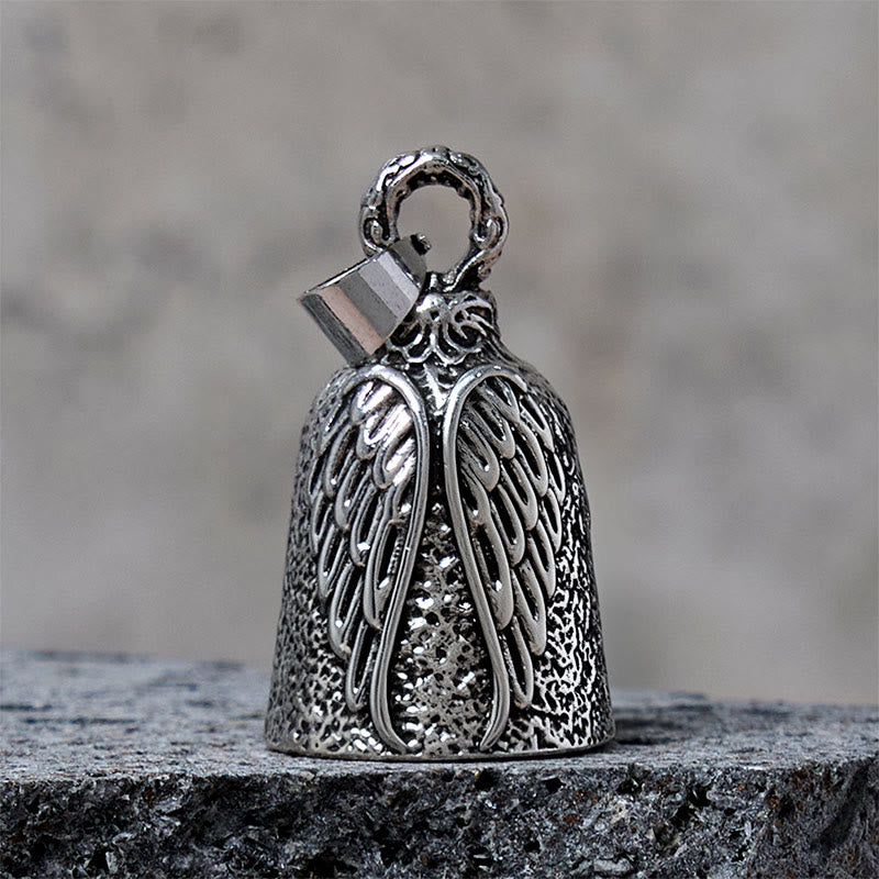Vintage Angel Wing Motorrad Glocke Schlüsselanhänger - Silber - Anhänger - image 1